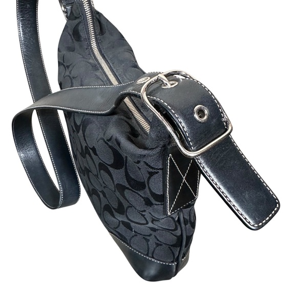 COACH Vintage Monogram Canvas Leather Trim Crossbody - Picture 6 of 14